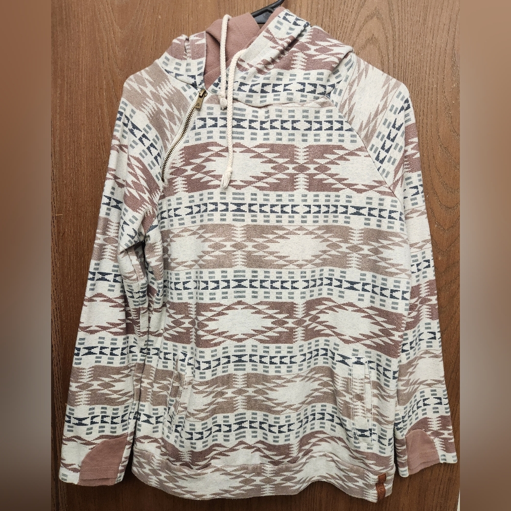 AMPERSAND AVE Aztec Pattern Cowl Neck Sweater